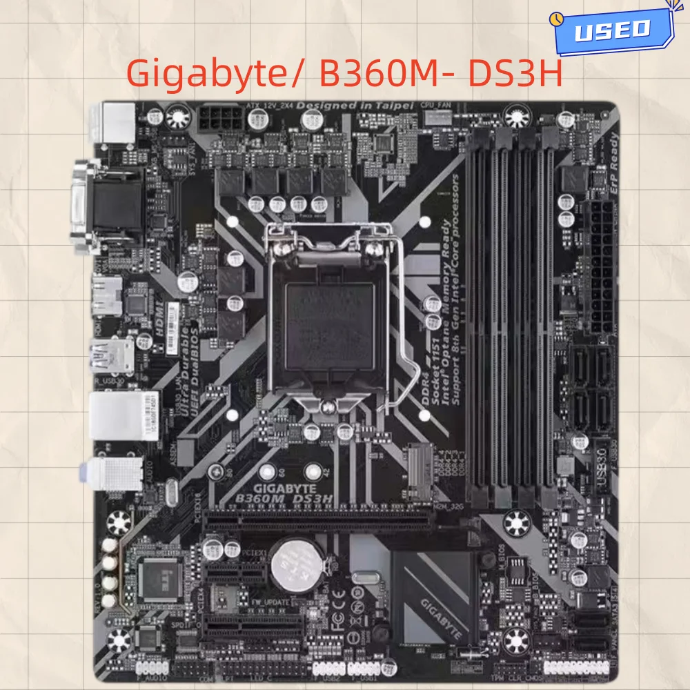 Gigabyte/ B360M- DS3H B360 motherboard supports 8th and 9th generation CPU DDR4 memory
