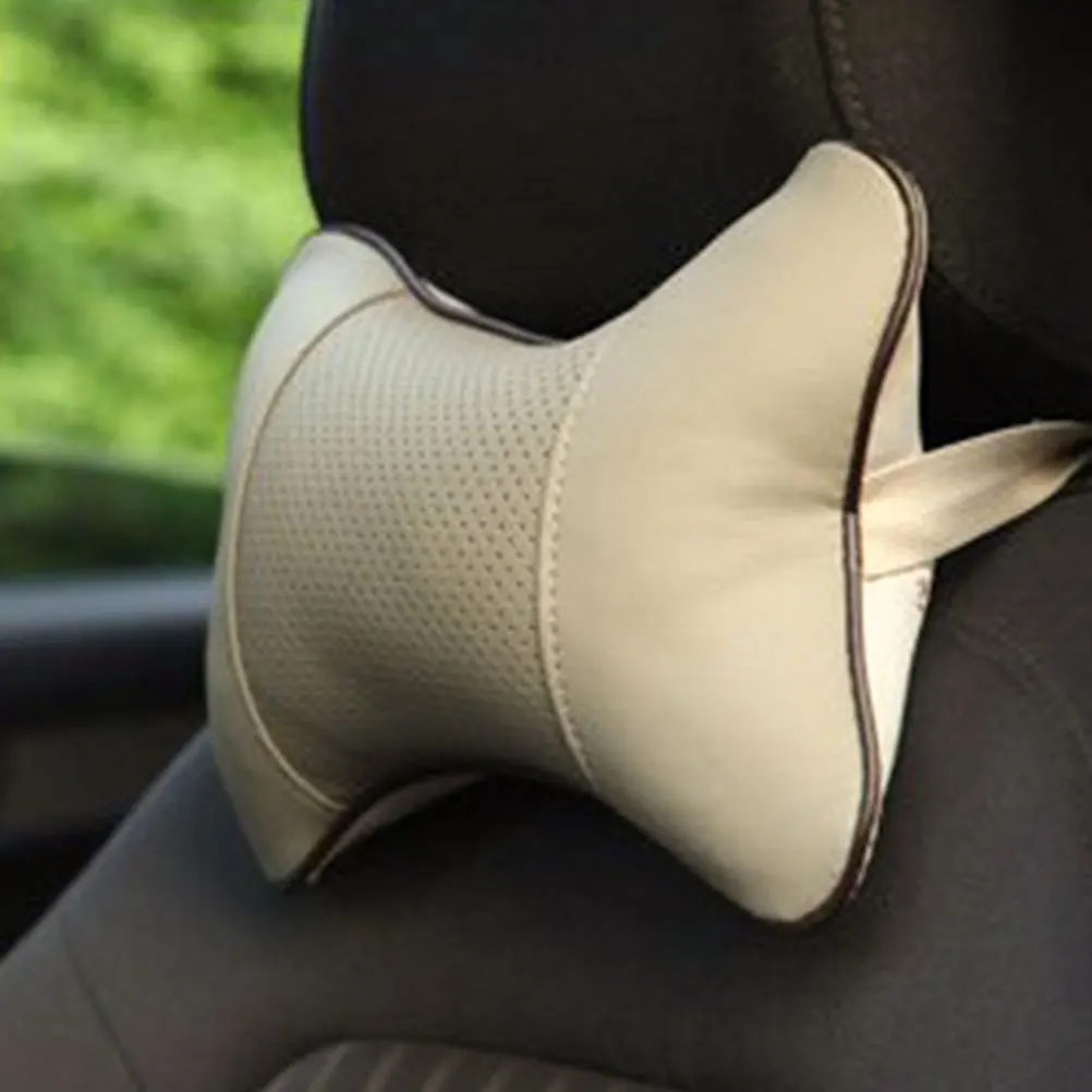 

Car Headrest Neck Pillow for Driving Travel Seat Cushion Adjustable Beige Car Interior Accessories Stuffed Bone Style