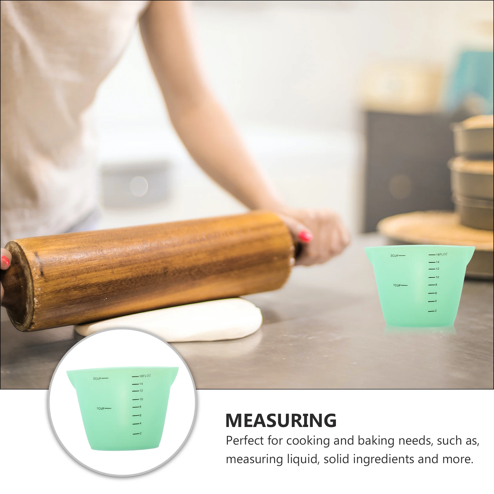 1 قطعة 500 مللي كوب قياس مع مقياس واضح الإبداعية مزدوجة الفم المطبخ الخبز أداة سهلة لخبز الطبخ الاحتياجات #2