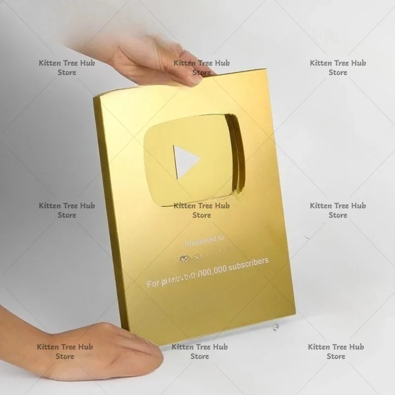 Play Button Silver Gold  Medal Wall Decoration Internet Celebrity