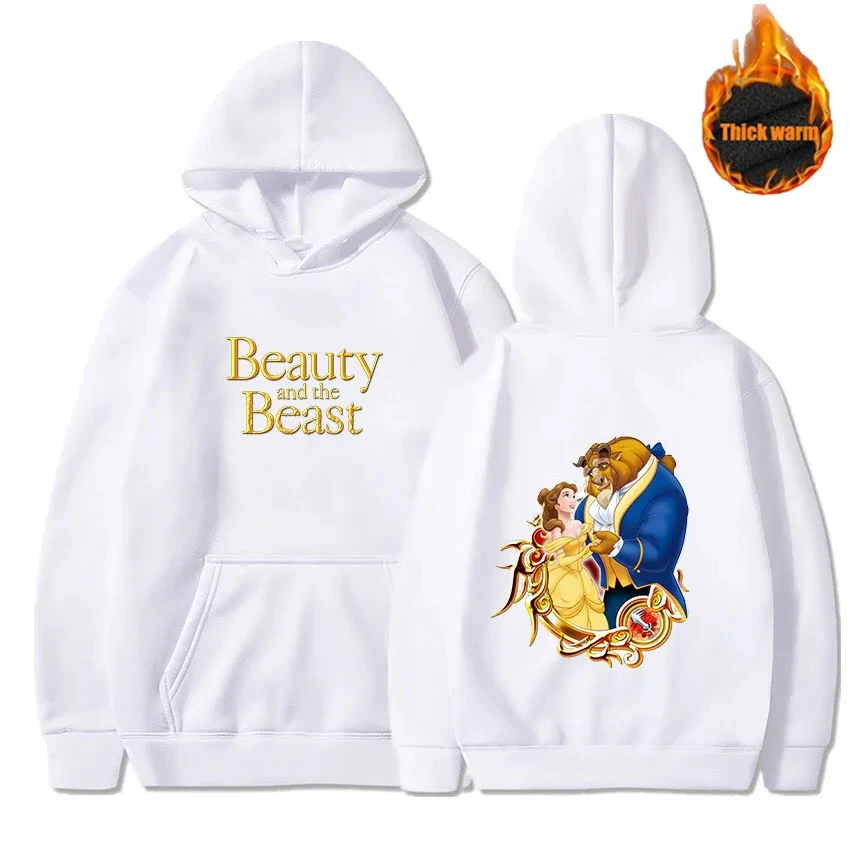 Disney-La Belle et la Bête Sweats à capuche décontractés pour hommes et femmes, Sweats à capuche d'automne, Sweat-shirt d'hiver,