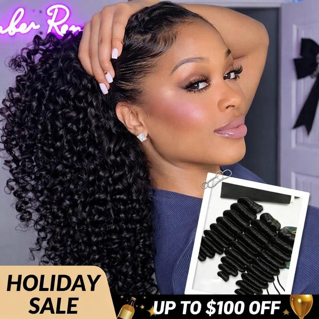 

Deep Wave Feather Crochet Human Hair Knotless Pre-Separated Burmese Curly Crochet Hair Extensions 100% Raw Human Hair