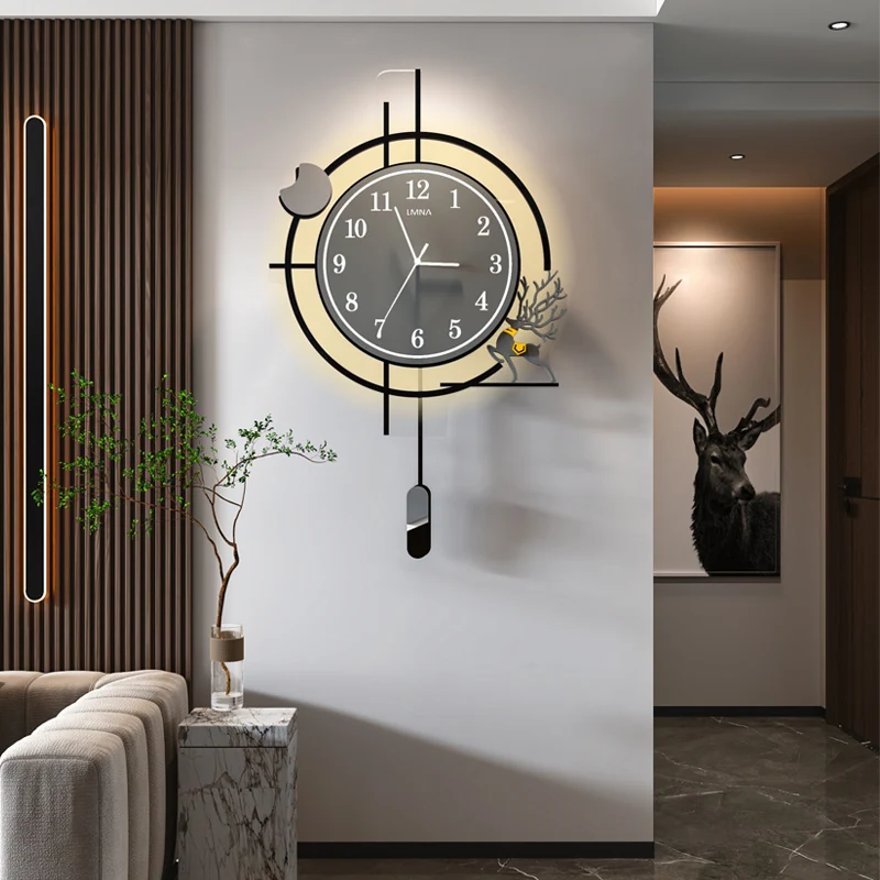 Xenomorph Bedrooms Clock Wall Chinese Style Minimalist Fashion Cute Restaurant Wall Watch Silent Wanduhr Ornaments Home Decor