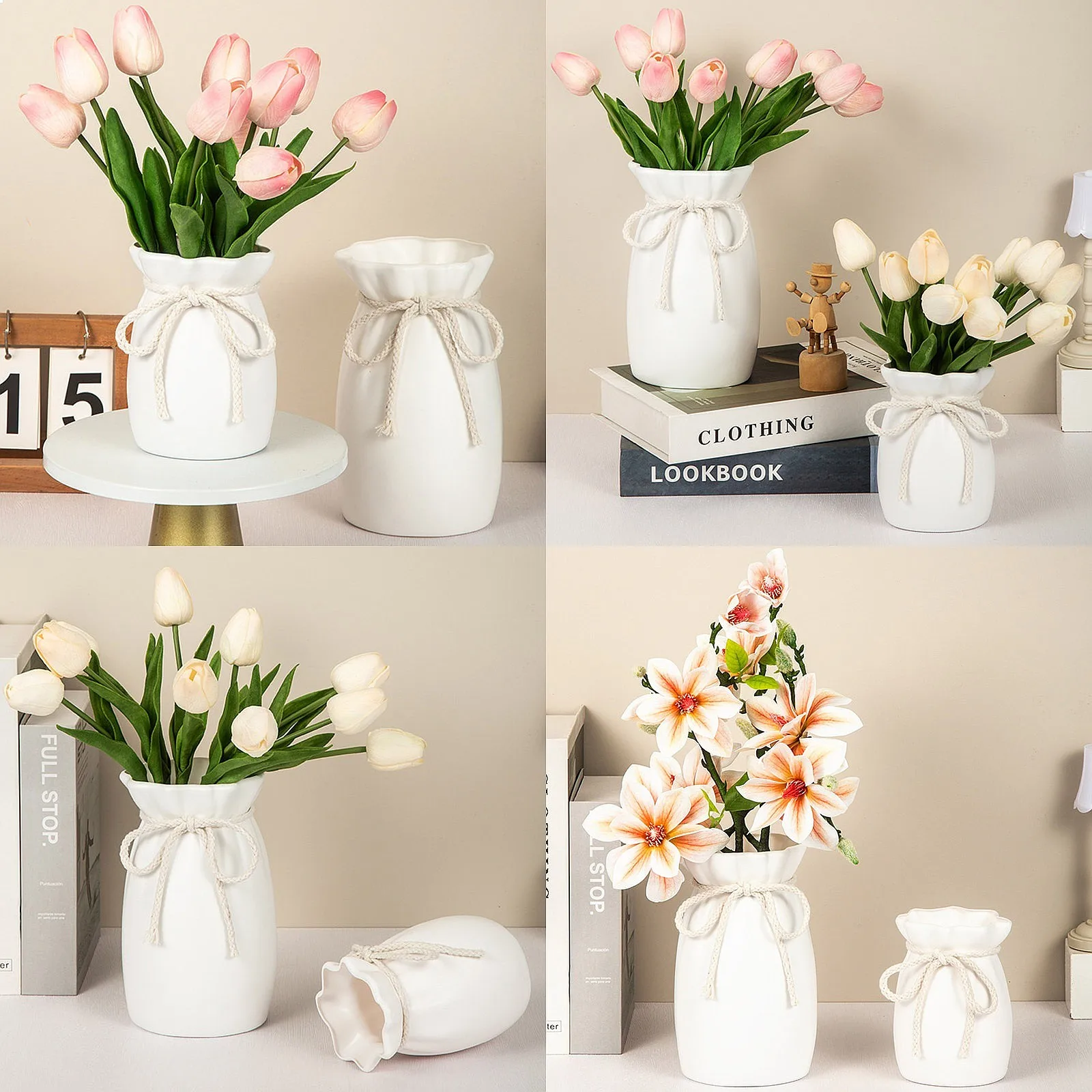 1 Stück Kunststoff-Blumenvase im Bogen-Design, moderne Kunst, nordische dekorative Vase, verwendet für Hochzeit, Wohnzimmer, Büro, Schlafzimmerdekoration