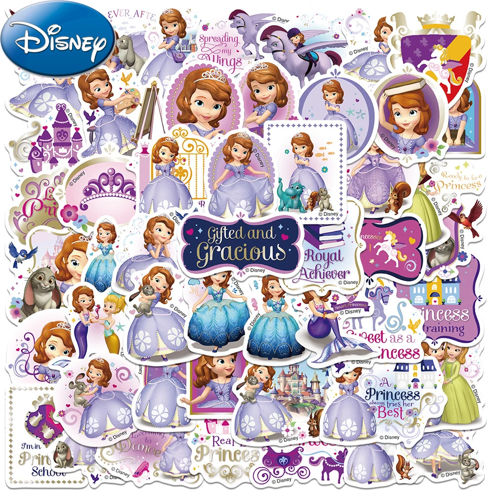 10/30/50pcs Disney Cartoon Sofia The First Stickers Cute Cartoon Princess Sticker DIY Phone Water Bottle Luggage Girls Decal Toy