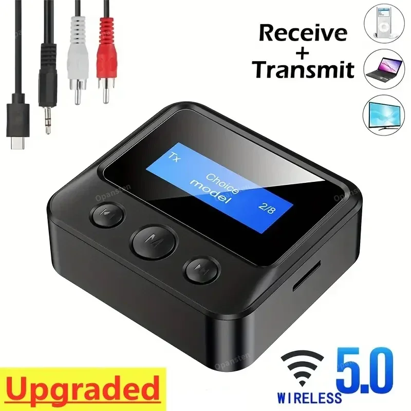 Bluetooth 5.0 Transmitter Receiver EDR Wireless Adapter USB Dongle 3.5mm AUX RCA for TV PC Headphones Home Stereo Car HIFI Audio