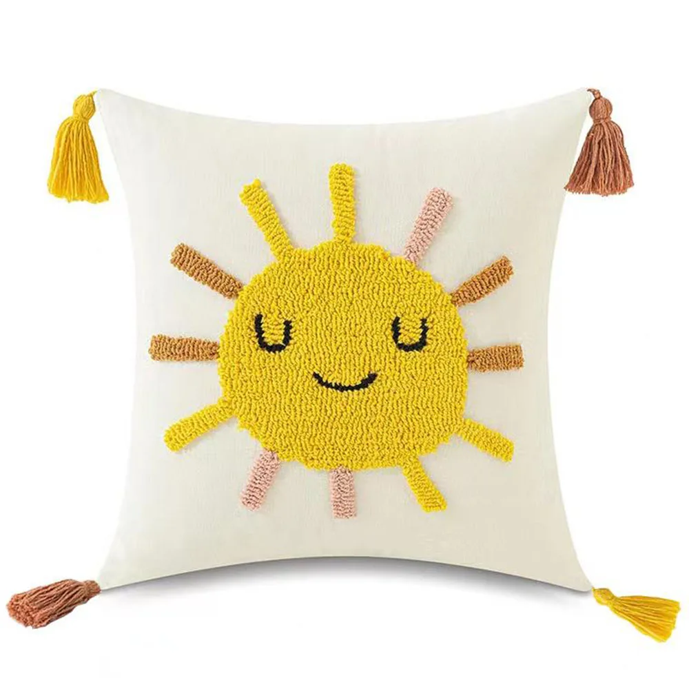 

Free shipping in Poland Tufted Pillow Cover with Fringe Cushion Case Funny Home Decor for Bedroom Living Room Sofa, Washable