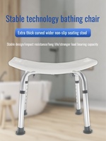 Bath Stool Height Adjustable Aluminum Alloy Shower Chair Waterproof Antislip Easy Cleaning Shower Chair for Elderly and Pregnant