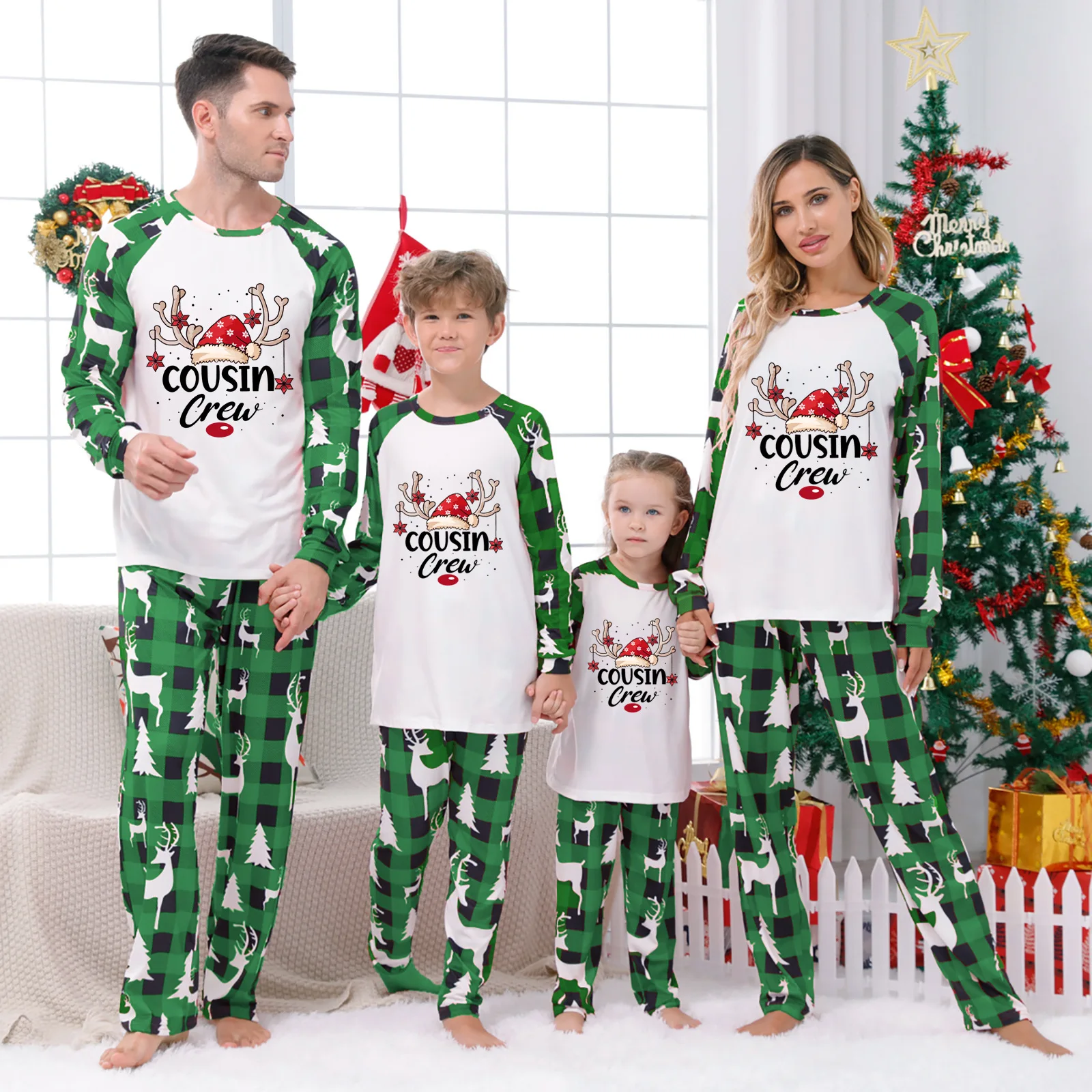 

Christmas Pajamas Family Men and Pet Kid Women Furnishings Split Pajama Set for Children's Kid Christmas Sleepwear for Women