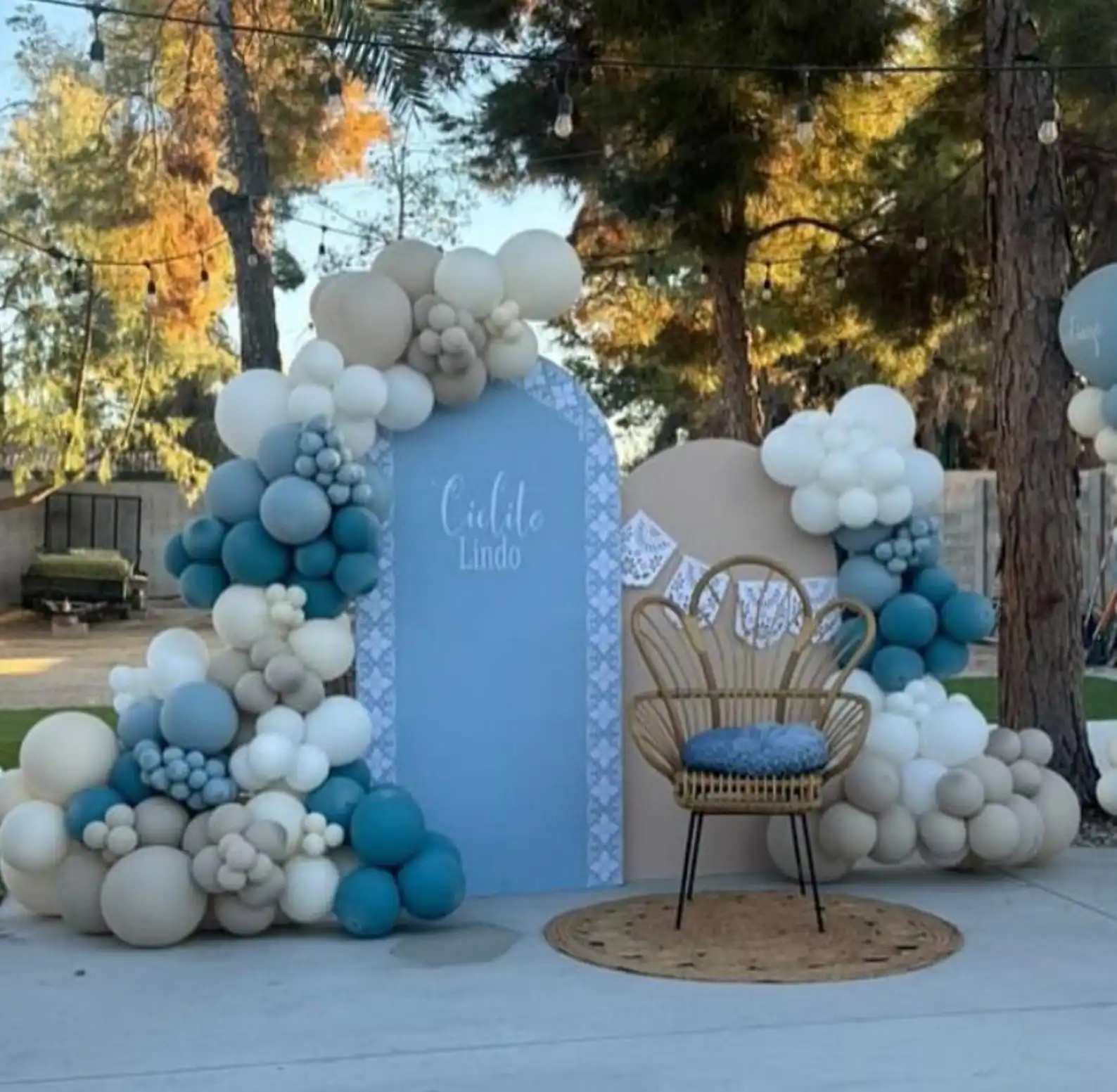 Mehofond personalizado 2 caras azul Cielito Lindo Fiesta mexicana cumpleaños boda Baby Shower cubre Chiara arco decoración telón de fondo foto