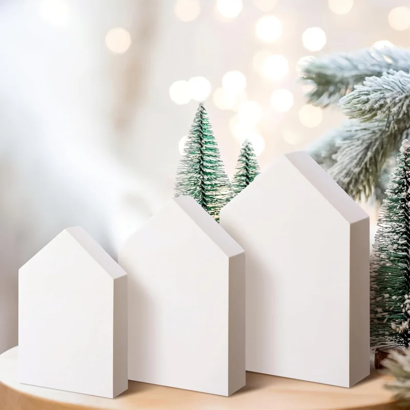 House Silicone Candle Mold Kit - DIY Abstract Log Cabin Villa Crafts Resin Plaster Making Tool - For Home Decoration Gift Making
