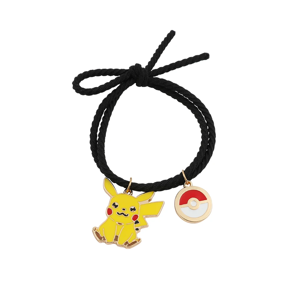 Bandai-banda de goma de Pokémon para el pelo para mujer, bonito anillo colgante de Pikachu, figura de Anime, lazos elásticos para el pelo,