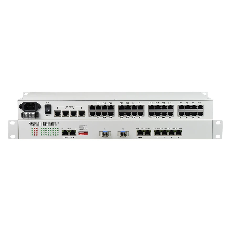 New 30 channel PCM fxs fxo E&M telephone multiplexer with SNMP FCP-O30E4F4pR4C1/S30E4F4pR4C1