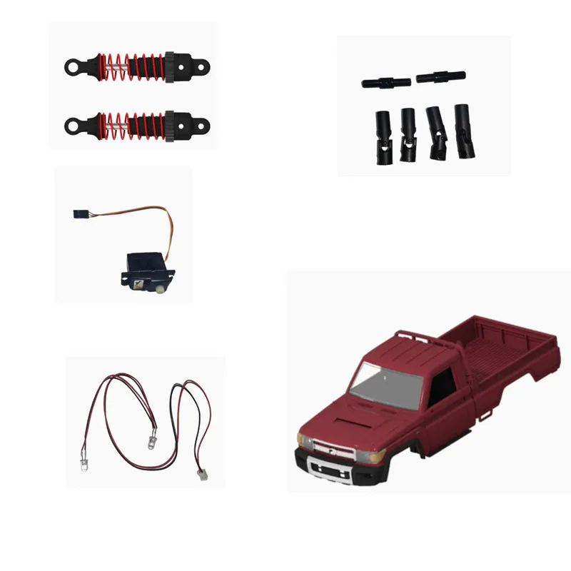 Kit De Eje De Metal Para MN82, MN82S Y MN82pro – Varilla De Aluminio Con Estructura De Cuatro Enlaces En Rojo