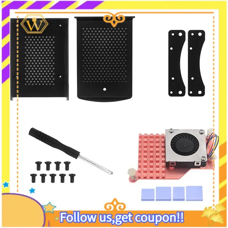 

For Raspberry Pi 5 Aluminum Alloy Case Metal Shell Heatsink With Cooling Fan For Raspberry Pi 5 Parts