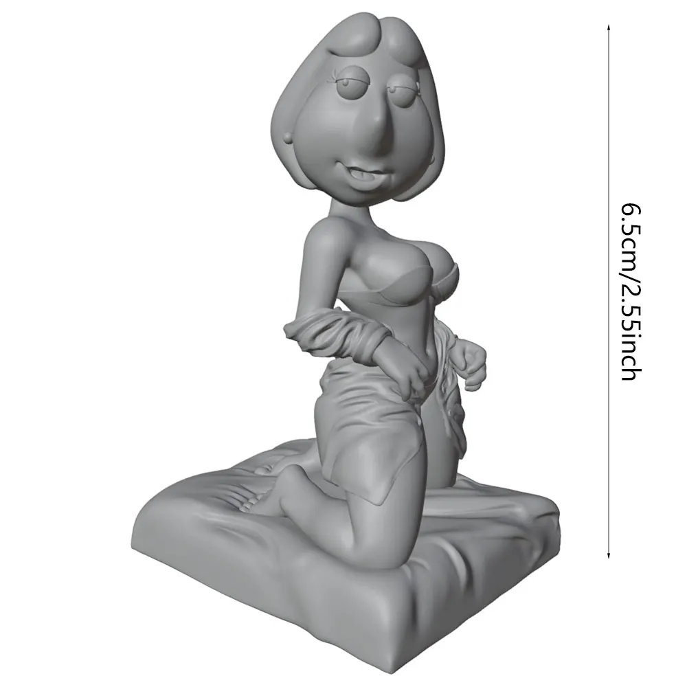 1/24 Miniature Resin Model Statue 75mm Figure Toy Model Kit, Smiling Woman High-Detailed Resin Model Figure Unpainted, Perfect for Role-Playing Games and Collectibles, Office Decoration