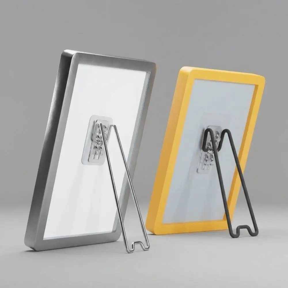 Stainless Steel Picture Frame Bracket Self-Adhesive Adjustable Photo Frame Stand Strong Load-bearing Storage Bracket