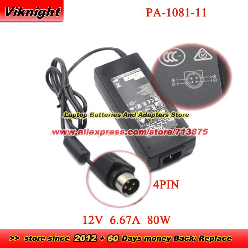

Адаптер переменного тока PA-1081-11 PA-1081-01LT-LF 0219B1280 12В 6.67А 80Вт для ELO E359019 PW201 POSIFLEX JIVA EA10953A-58 KS7217 ET2401L