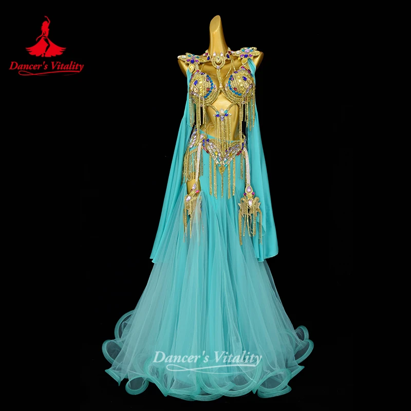 Traje de Danza Oriental para Adultos, Estilo Mejance Pop Romántico, Ropa Profesional para Competencia, Vitalidad de la Bailarina, Disfraz para Espectáculo de Danza del Vientre