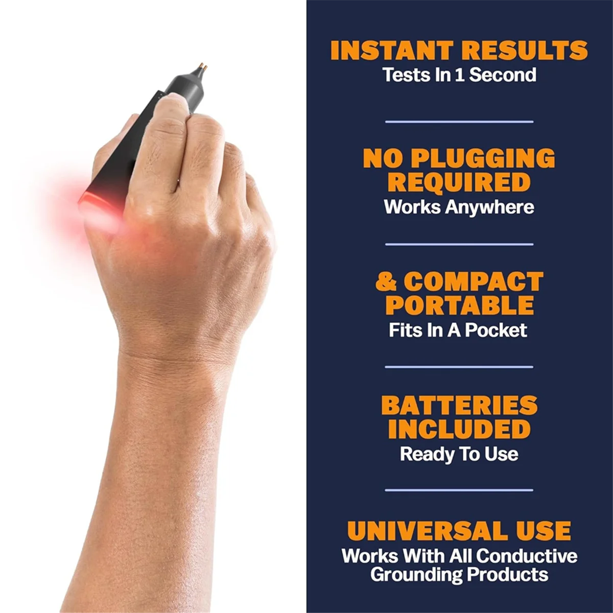 AA98 Grounding Pen & Outlet Tester Kit - Complete Set for Conductivity & Electrical Safety Checks US Plug