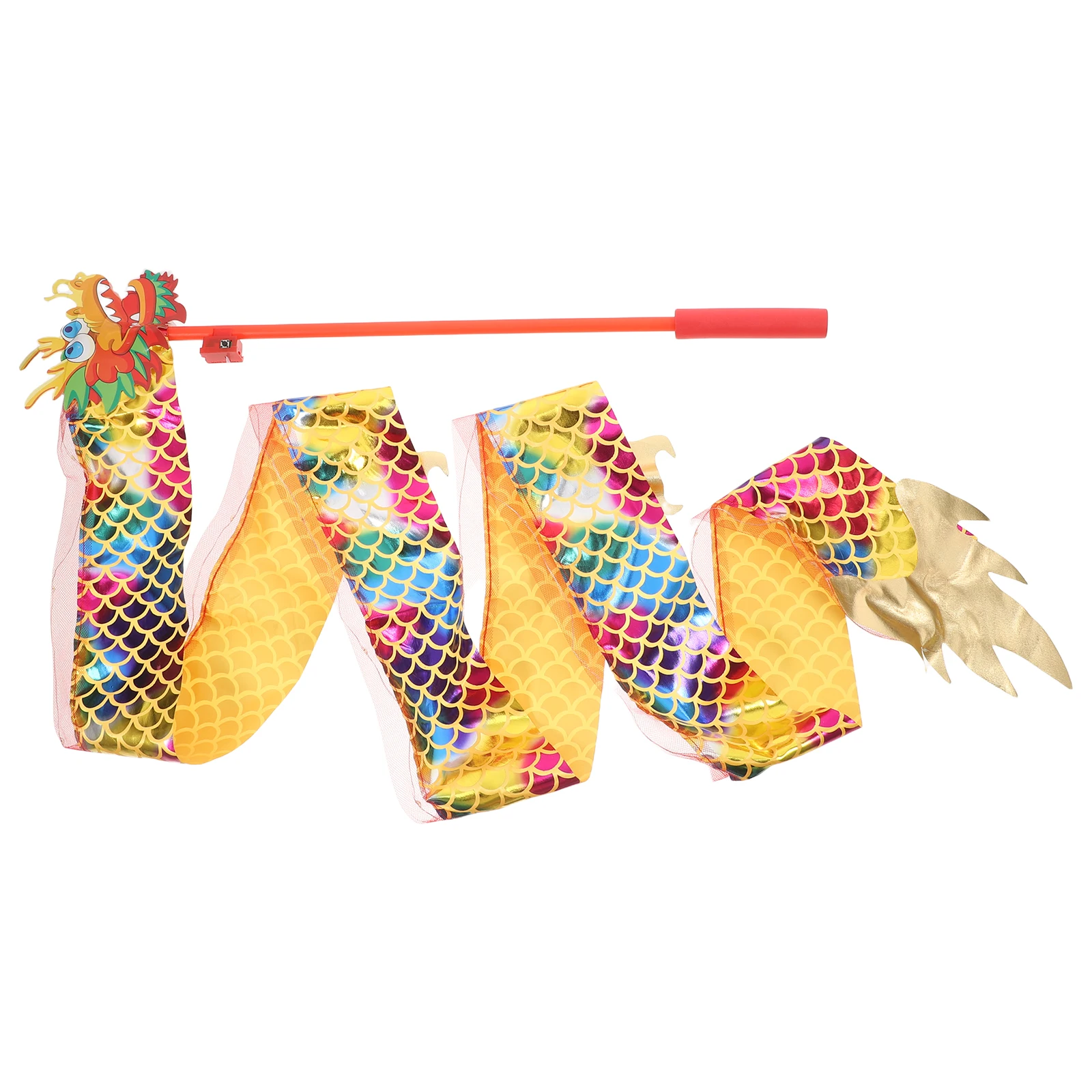 

Glowing Dragon Ribbon Streamer Wands White Gymnastics Ribbons for Kids Toddler Rhythm Training Chinese Dance Fitness