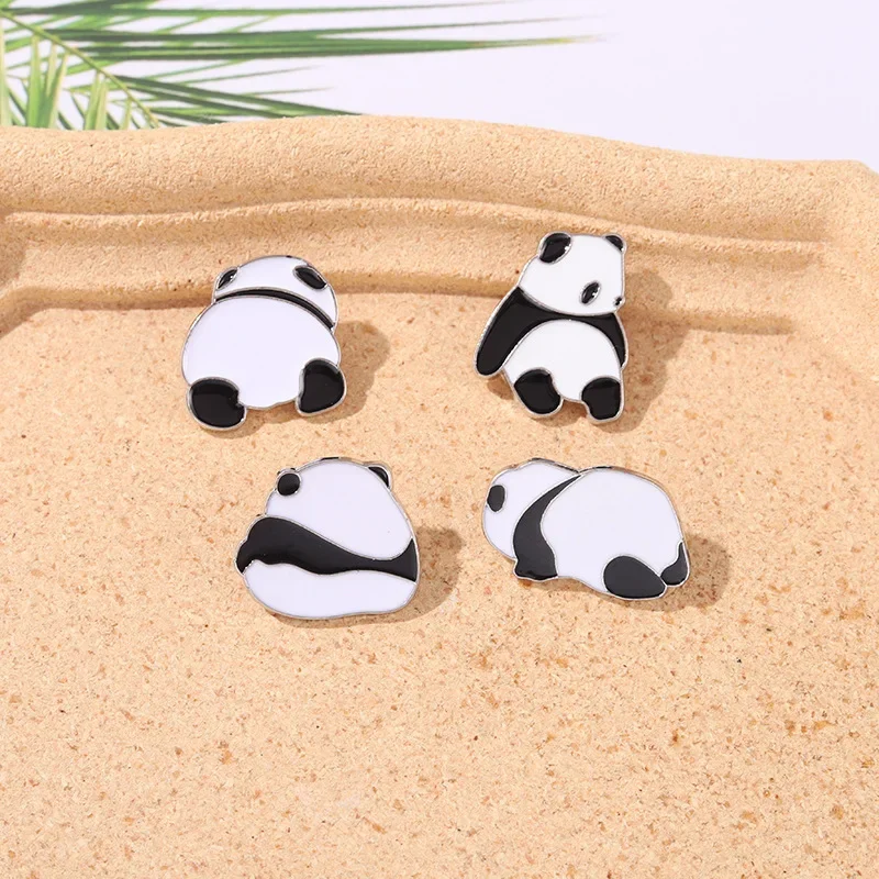 Cartoon Cute Panda Series Design Brooch Creative Fashion Metal Enamel Badge Pin for Clothing Backpack Accessories Gift