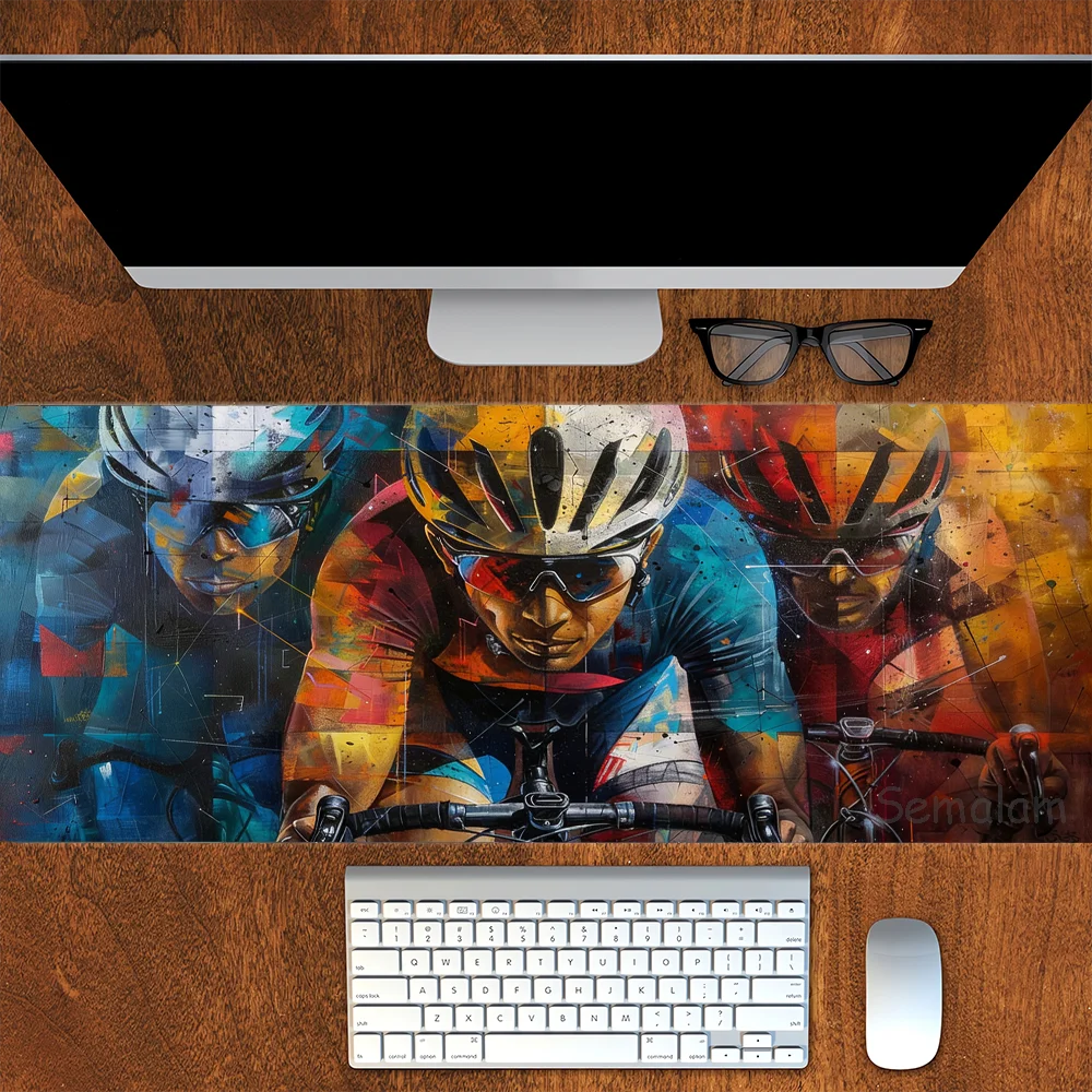 

1pc Mountain Bike Racing Mousepad Large Gaming Mouse Pad Non-slip Rubber Base Desk Mat Washable Pads for Game & Office Playmat