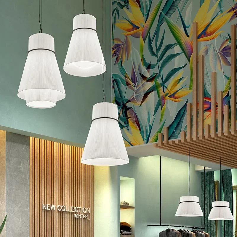 

Minimalism Cloth Art Chandelier Wabi-sabi Style Pendant Lights Modern Fabric Pendant Lamp for Restaurant Cafe Dining Room