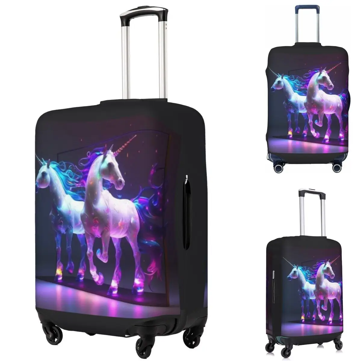 

Colourful And Beautiful Unicorns Suitcase Cover Protection Elastic Trip Luggage Protector Covers for 18-32 Inch