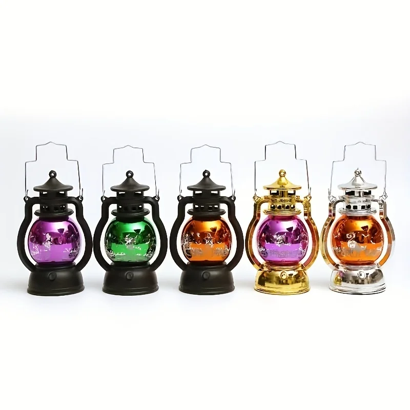 LED Light Christmas Decoration Halloween Retro Portable Lantern Vintage Electronic Candlestick Bar Atmosphere decoration Light