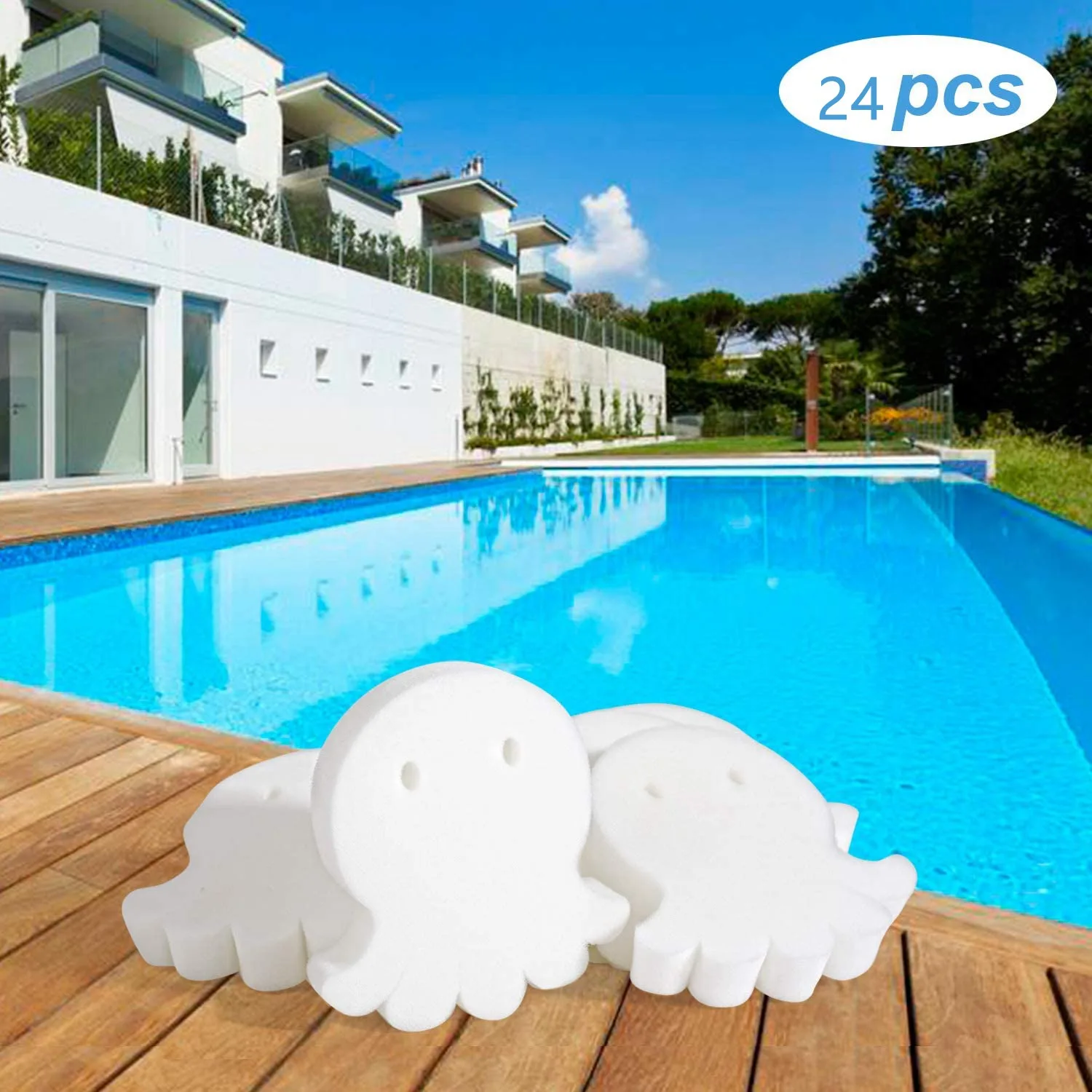 24 Pieces of Oil-Absorbing Edema Sponge Suitable for Hot Tubs, Swimming Pools and Spas Swimming Pool Filter Foam