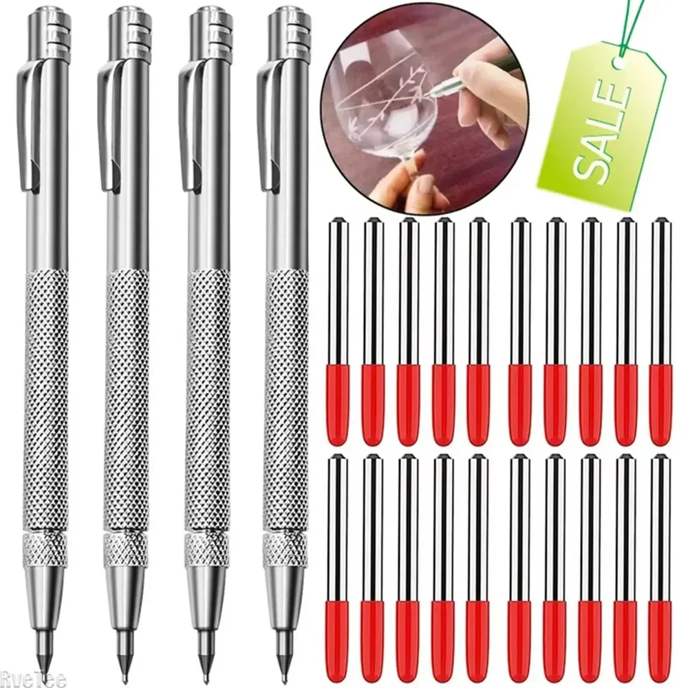 Metal Wood Glass Tile Cutting Marker Pencil Carbide Scriber Pen Alloy Scribe Pen Metalworking Woodworking Hand Tools Kits