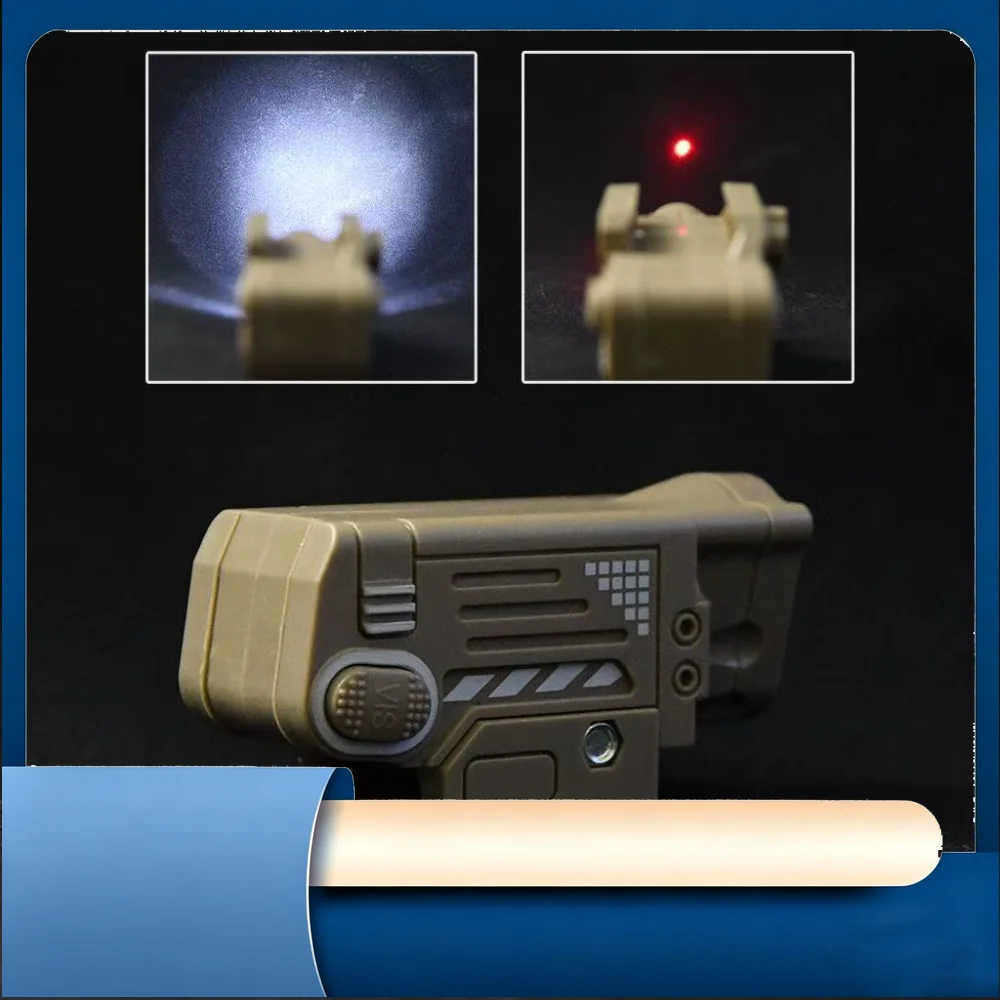 Outdoor Model Toy Lighting Parts Plastic Under Rail Flashlight with Non-adjustable Red Position Marker Mini Portable LED Torch