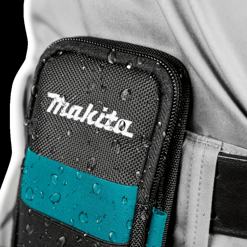 Makita-soporte para teléfono inteligente E-15556, accesorio con cierre de cremallera, red de aire de espuma multicapa, resistente al polvo, impermeable