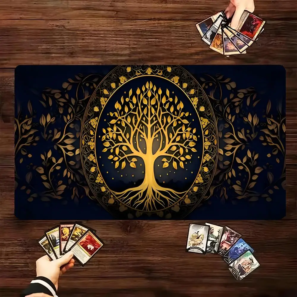 

MTG The Magic Gathering Play Mouse Pad Golden Tree of Life Computer Offices Mousepad Anti-slip Playmat for MTG CCG RPG Funny Rug