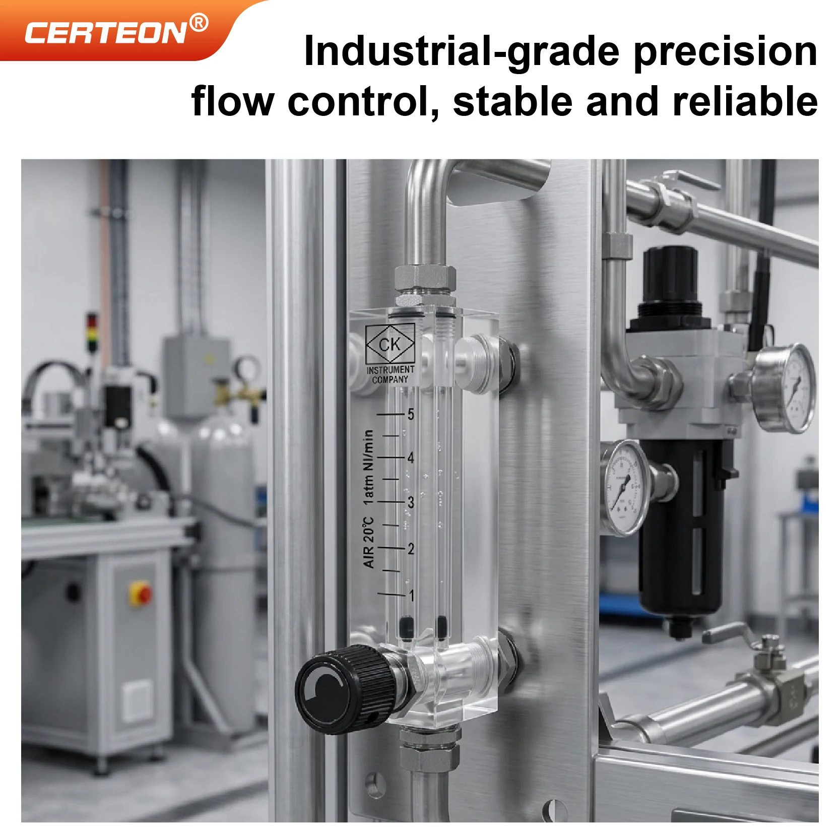 LZM-6T Acrylic Rotameter Flow Meter Panel Mount Gas Liquid Air Water Variable Area with Control Valve