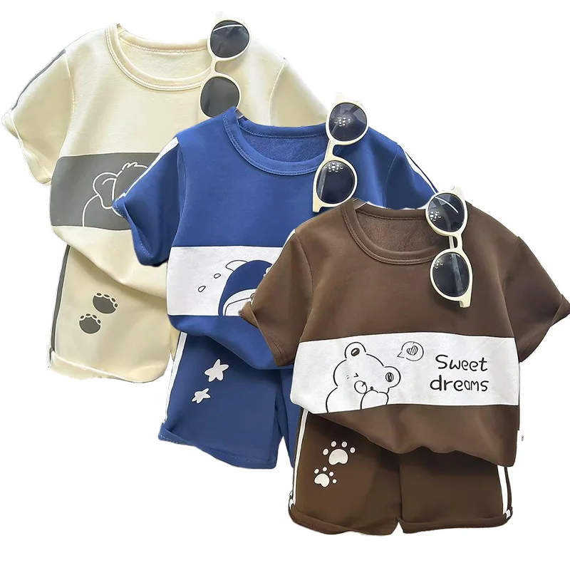Sommer Baby Jungen Anzüge Mode Kurzarm Shorts Sets Koreanischen Stil T-Shirt Shorts für Kind Kleidung Set 1-6 jahre Alt