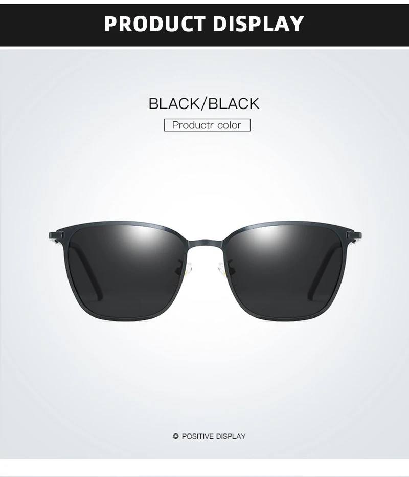 Klassische Quadratische Polarisierte Sonnenbrille Männer Luxus Metall Rechteck Sonnenbrille Männlich Vintage Nachtsicht Driving Shades UV400 – Detail 6