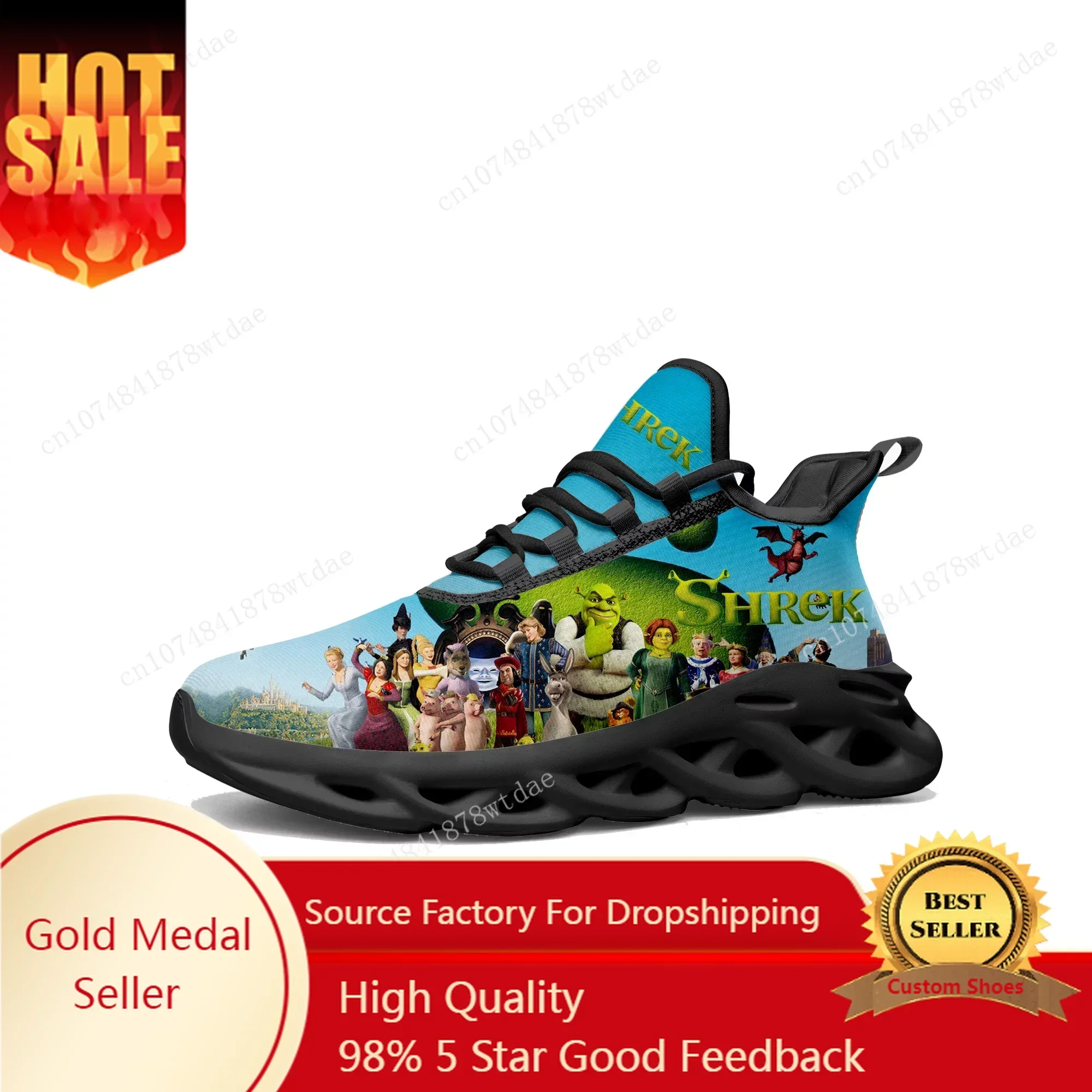 

S-Shrek Flats Sneakers Men Women Teenager Sports Running Shoe High Quality Cartoon Comics Manga Custom Lace Up Mesh Footwear