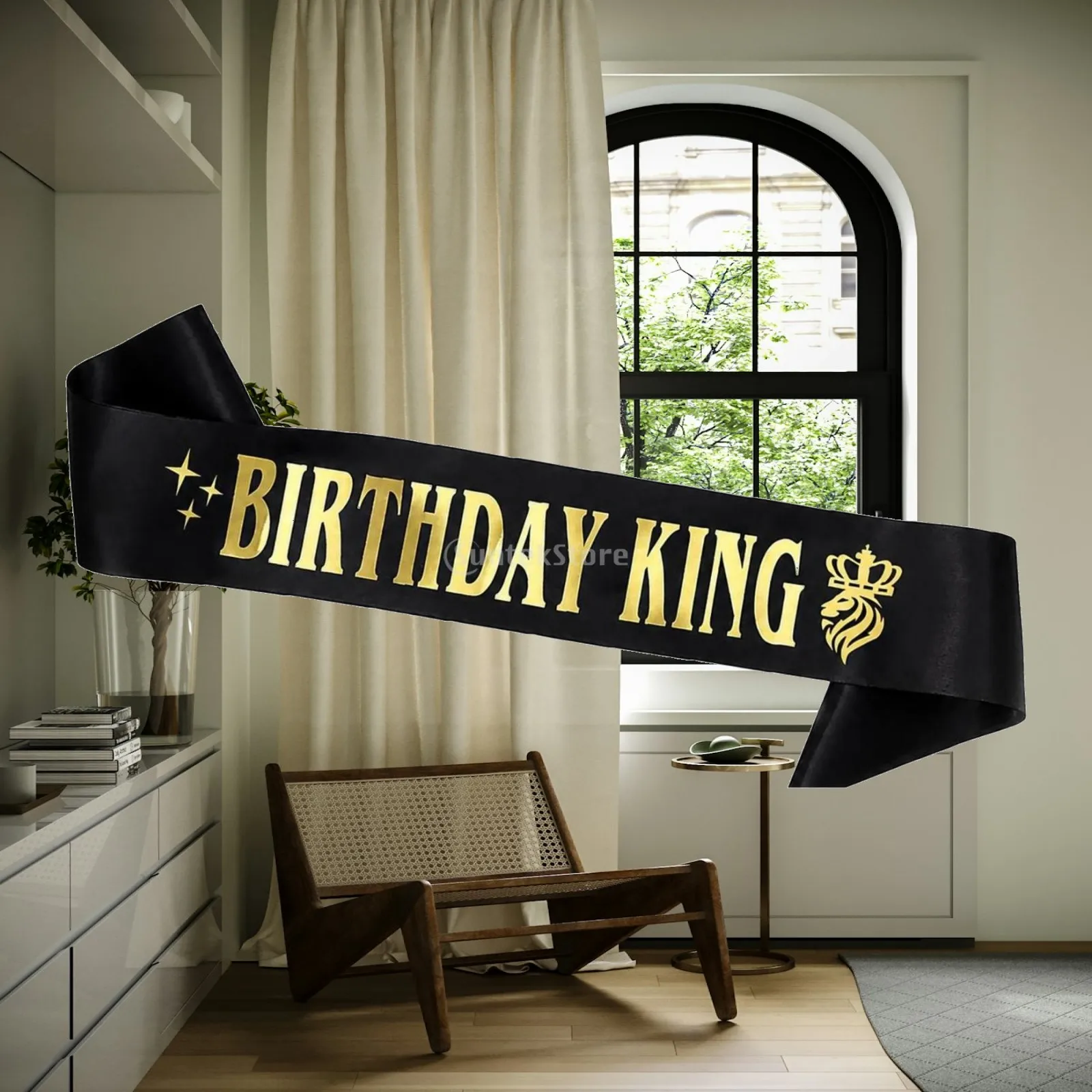 Glitter Party Crown Birthday King Sash Accessory for Adult King Themed Party Favor Decoration for Festive Milestone Events