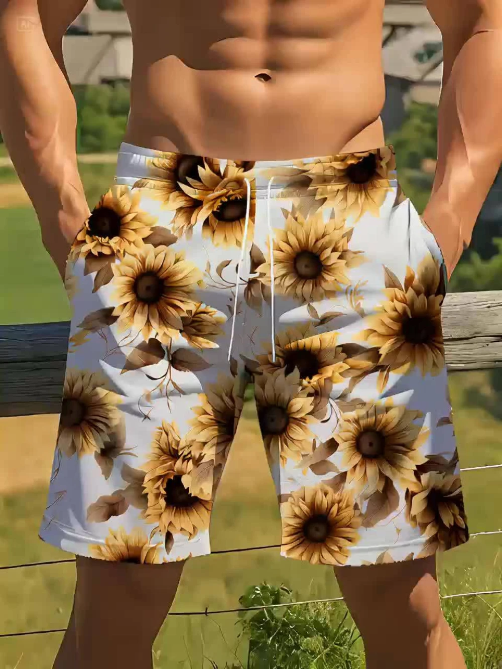 

2025 Men's Sunflower Print Shorts Regular Version Perfect For Summer Outings Beach Shorts Vibrant Summer Shorts Beach Shorts