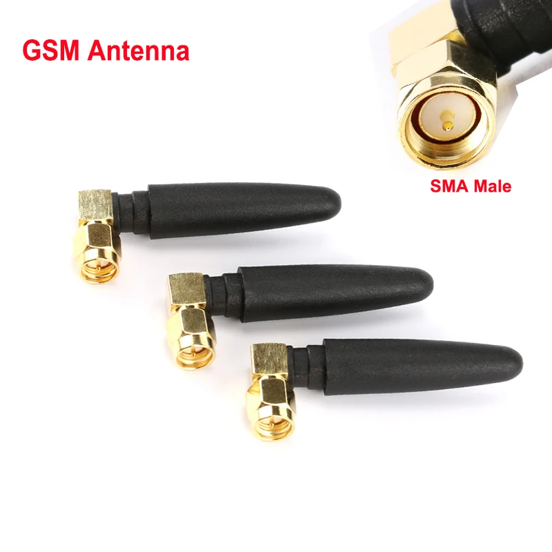 5/2/1pcs GSM Antenna Quad-Band 850/900/1800/1900 MHz 3dBi Gain SMA Male Right Angle plug connector  modem external antenna