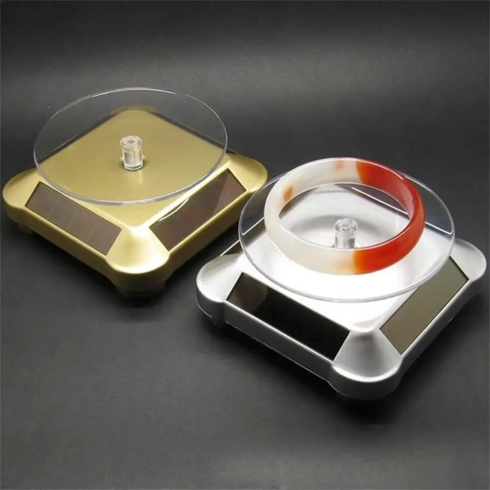 Turntable Designed Solar Jewelry Display Stand Bracelet Necklace Displaying Watches Rotating Table Solar Power 360 Degree