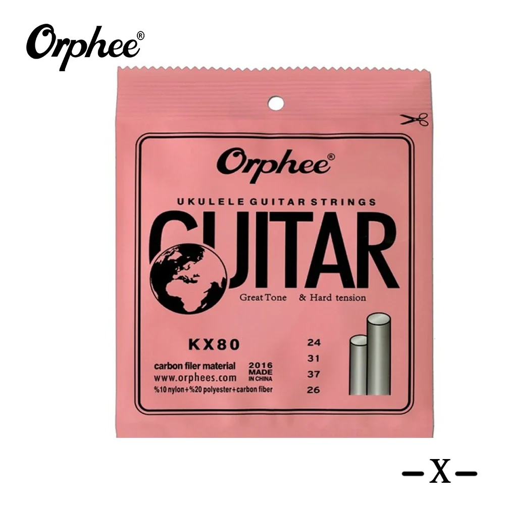Orphee Ukulele Strings KX80 Nylon Carbon Fiber Professional Ukulele Strings Guitar 4 Strings For Ukulele Accessories
