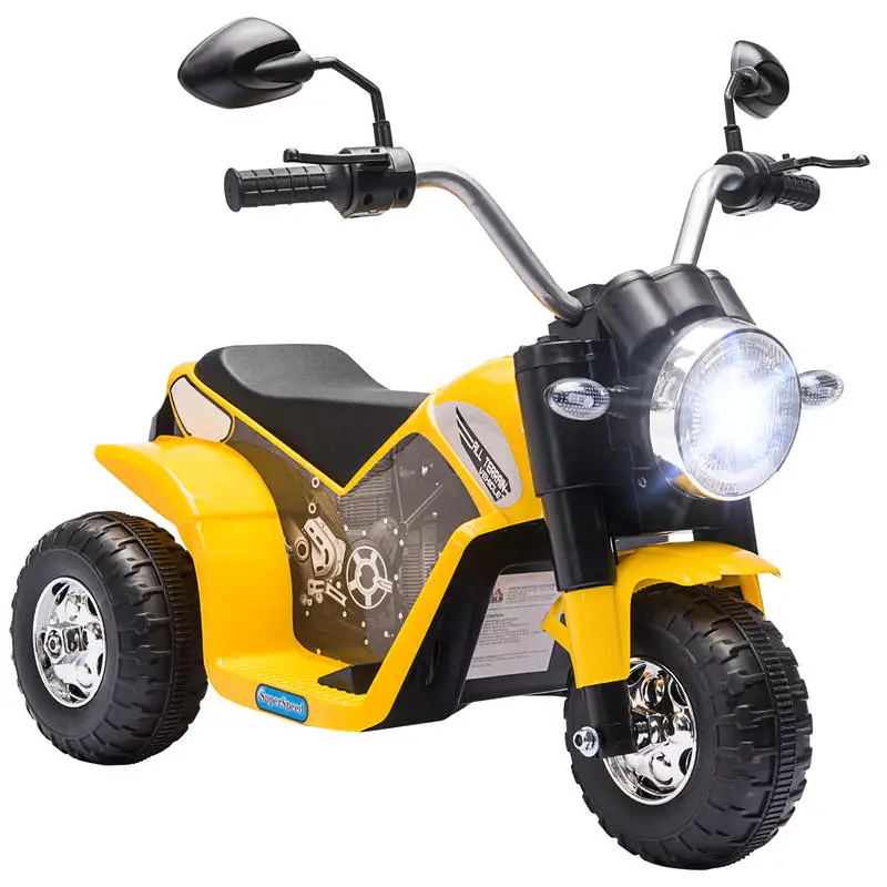 

Kids Electric Motorcycle 6V Battery Powered Ride-On Dirt Bike 3-Wheels Motorbike Yellow