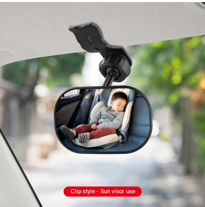 Neuer Auto-Rückspiegel, Weitwinkel-Sicherheitsspiegel für Windschutzscheiben, Kindersitze, klare Reflexion, 360-Grad drehbar, verstellbar – Detail 13