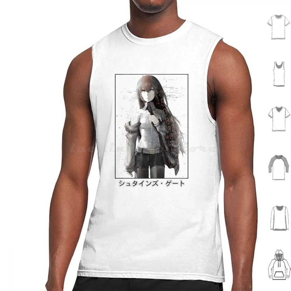 Steins Gate Tank Tops Print Cotton Steins Gate Manga Anime Makise Kurisu Tokyo Ghoul Z Seinen Shonen Manga Stein