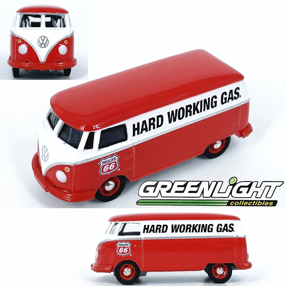 Diecast Green Light 1:64 Scale Volkswagen TYPE 2 PANEL VAN Alloy Car Model Collectible Toy Gift Souvenir Display Ornament
