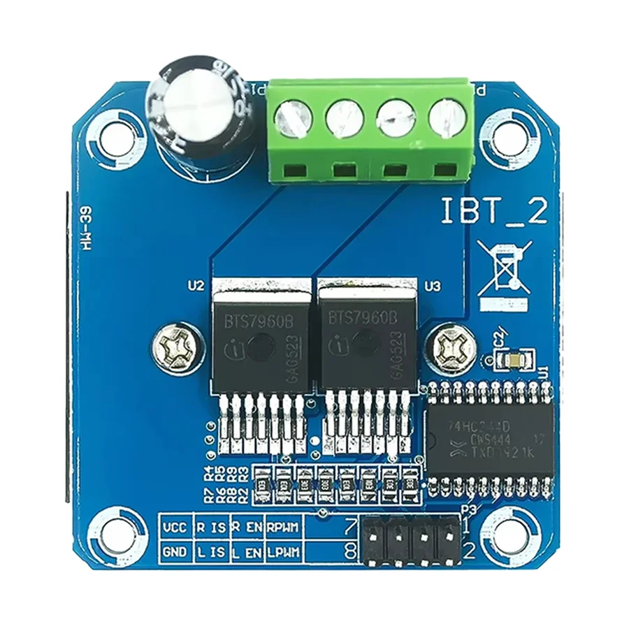 Double BTS7960 43A H-bridge High-Power Motor Driver Module DIY Smart Car Current Diagnostic Current Limiting Control For Arduino