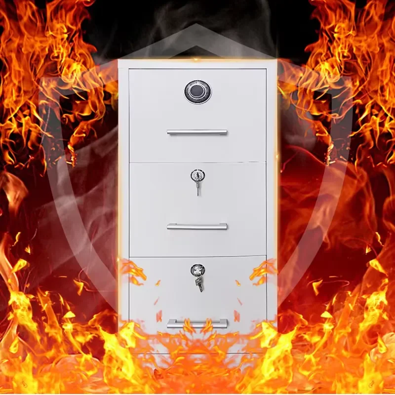 3 4 Drawer Fireproof File Cabinet Steel Fire Resistant Safe Storage Box